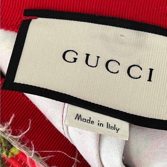 Gucci Pleated Midi Skirt Hibiscus Red Floral - Picture 8 of 8